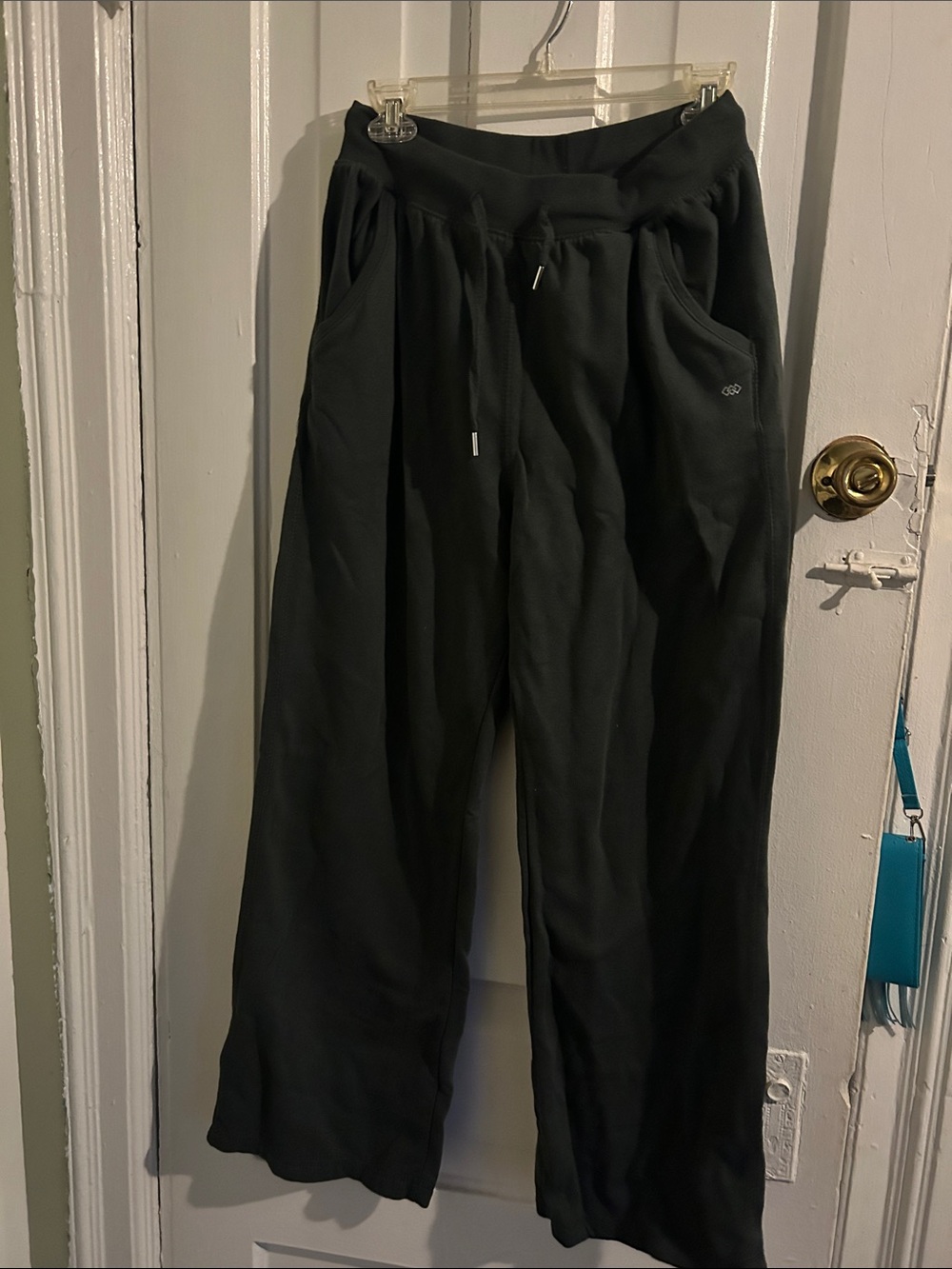 Wide Leg Drawstring Pants in Black